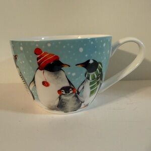 Penguin Design Blue and White Mug Portobello by Design Mug Coffee Cup Pre-Owned